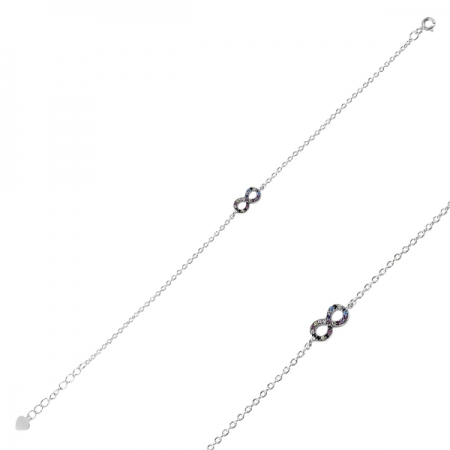 Bratara argint 925 cu simbolul infinit si zirconii multicolore - Infinite You BTU0102 [0]