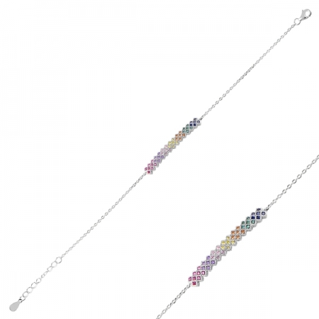 Bratara argint 925 cu zirconii multicolore - Be Elegant BTU0098 [0]