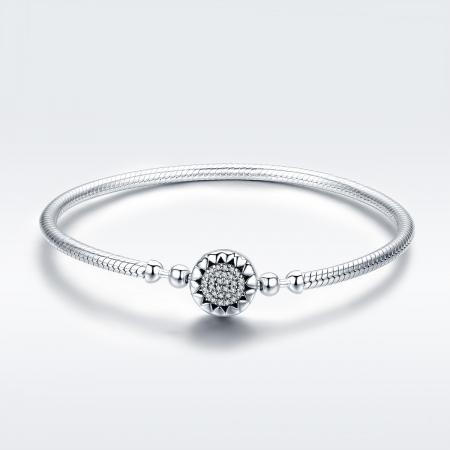 Bratara argint 925 floare cu zirconii albe - Be Nature BST0032 [2]