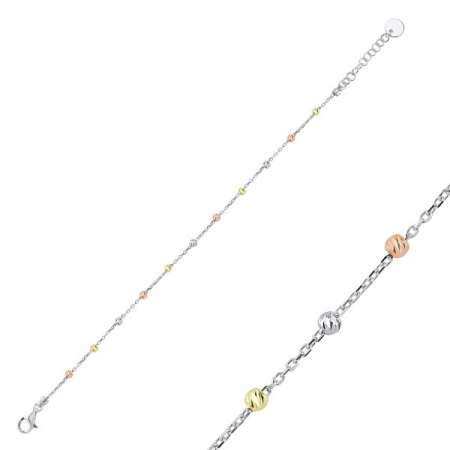 Bratara argint 925 cu bilute in trei nuante [1]