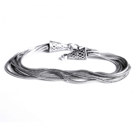 Bratara argint 925 manunchi de lantisoare cu conuri  , Leila [4]