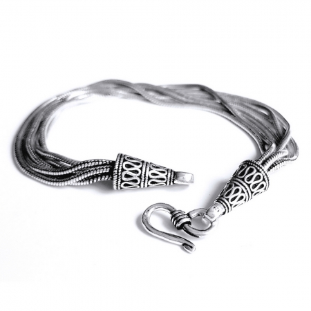 Bratara argint 925 manunchi de lantisoare cu conuri  , Leila [3]