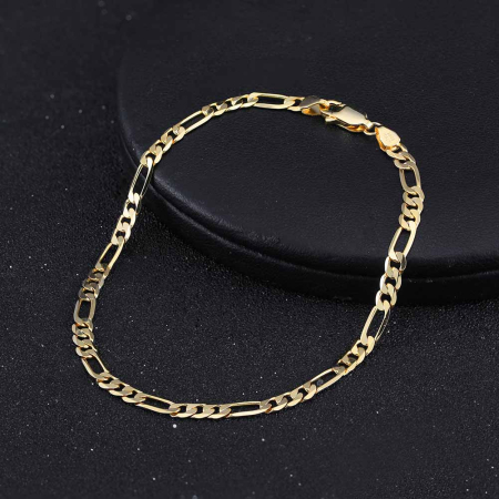 Bratara Figaro argint 925 placata cu aur 14K, 18 cm, 3,3 mm, UNISEX [3]