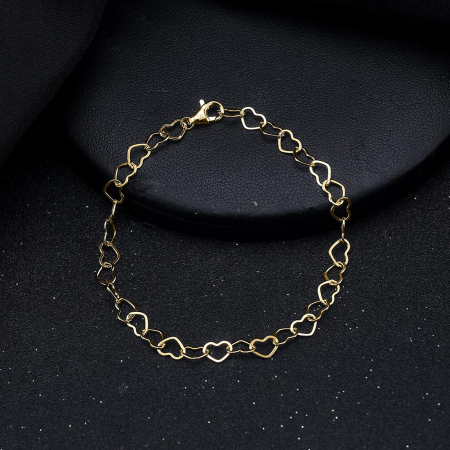 Bratara argint 925 placata cu aur 14K, 18 cm, 5 mm [2]