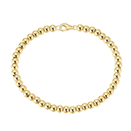 Bratara bilute argint 925 placata cu aur 14K, 19 cm, 4 mm, UNISEX