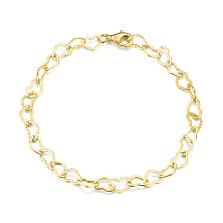 Bratara argint 925 placata cu aur 14K, 19 cm, 5 mm