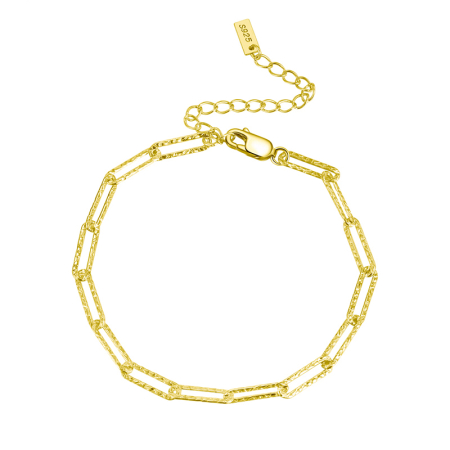 Bratara argint 925 placata cu aur 14K, tip agrafa, UNISEX
