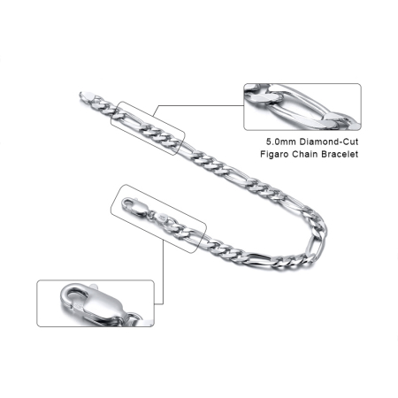 Bratara Figaro argint 925 placata cu aur 14K, 18 cm, 3,3 mm, UNISEX [6]