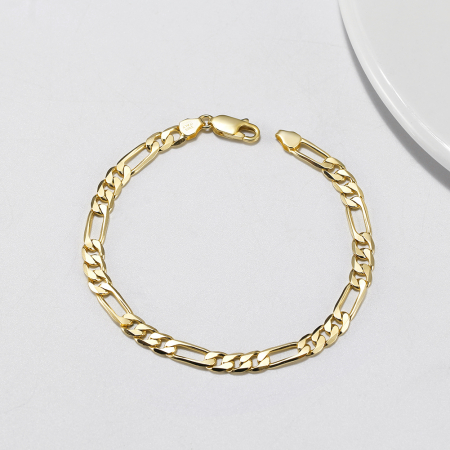 Bratara Figaro argint 925 placata cu aur 14K, 18 cm, 3,3 mm, UNISEX [2]