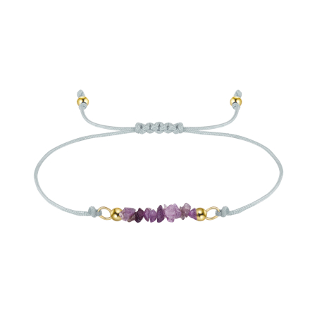Bratara argint 925 placata cu aur 14K cu ametist natural