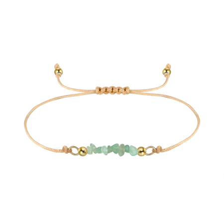 Bratara argint 925 placata cu aur 14K cu aventurin natural