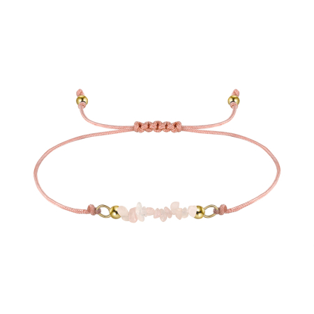 Bratara argint 925 placata cu aur 14K cu cuart roz natural