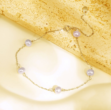 Bratara argint 925 placata cu aur 14K cu perle naturale [1]
