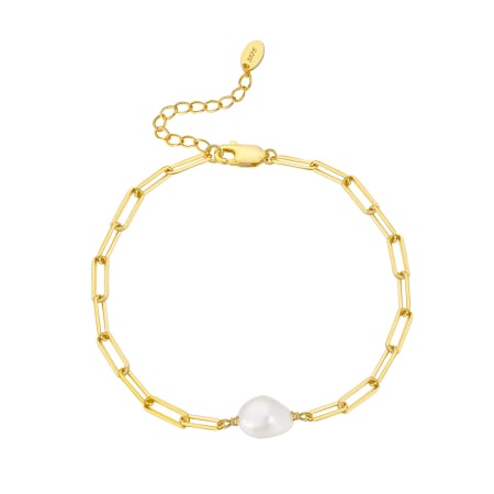Bratara argint 925 placata cu aur 14K cu perle naturale