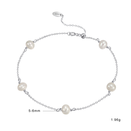 Bratara argint 925 placata cu aur 14K cu perle naturale [2]