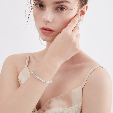 Bratara argint 925 placata cu aur 14K cu perle naturale [1]