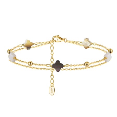 Bratara argint 925 placata cu aur 14K cu sidef