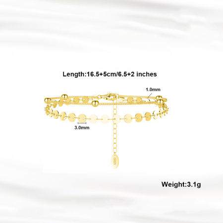 Bratara argint 925 placata cu aur 14K [3]