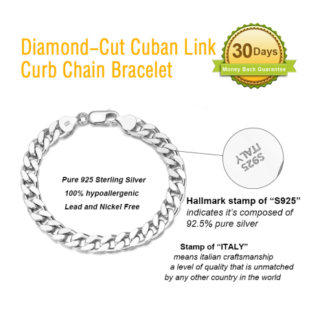 Bratara cubaneza argint 925 placata cu rodiu, 20 cm, 3,6 mm, UNISEX [5]