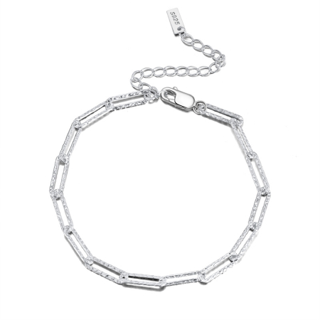 Bratara argint 925 placata cu rodiu, tip agrafa, UNISEX
