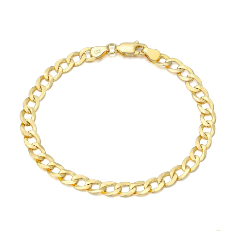 Bratara argint 925 placata cu aur 18K, 21, 5 cm, 5 mm