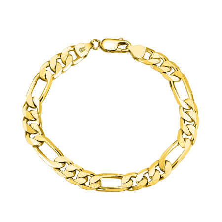 Bratara Figaro argint 925 placata cu aur 18K, 20 cm, 6,5 mm, UNISEX