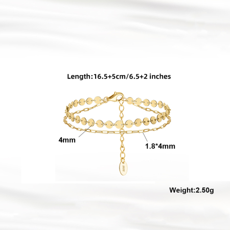 Bratara banuti argint 925 placata cu aur 14K [3]