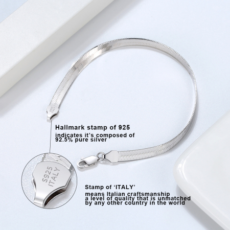 Bratara plata argint 925 placata cu rodiu, 19 cm, 4,5 mm, UNISEX [2]