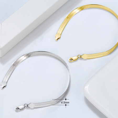 Bratara plata argint 925 placata cu rodiu, 19 cm, 4,5 mm, UNISEX [6]