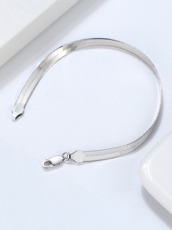 Bratara plata argint 925 placata cu rodiu, 19 cm, 4,5 mm, UNISEX [5]