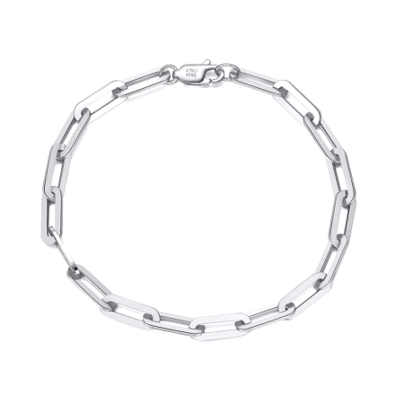Bratara argint 925 placata cu rodiu, 18 cm, 4,5 mm, tip agrafa