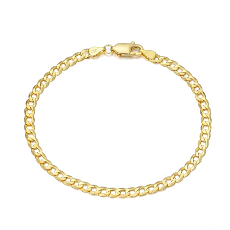 Bratara argint 925 placata cu aur 18K, 21,5 cm, 3 mm