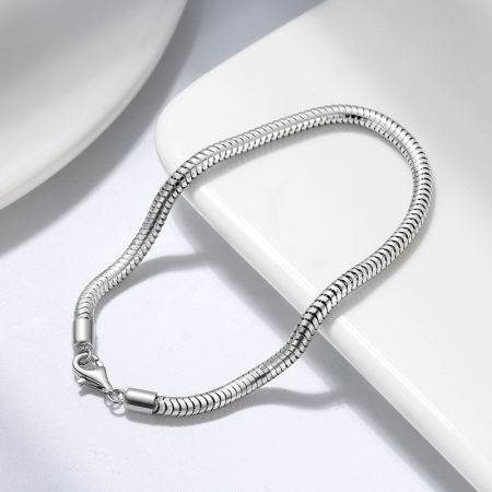 Bratara sarpe argint 925 placata cu aur 14K, 18 cm, 3 mm, UNISEX [3]