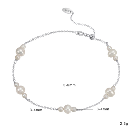 Bratara argint 925 placata cu aur 14 k cu perle naturale [2]