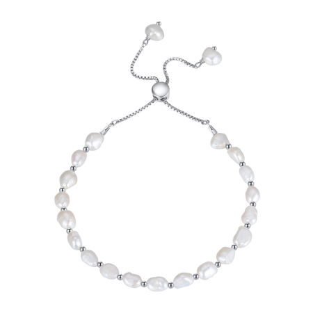 Bratara argint 925 placata cu rodiu cu perle naturale