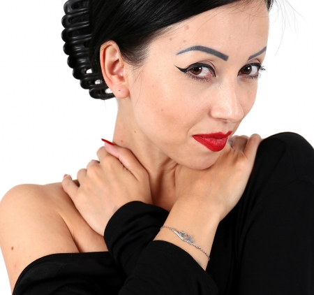 Bratara argint 925 rodiat cu doua pasari vrabiute - Birdies in love [2]