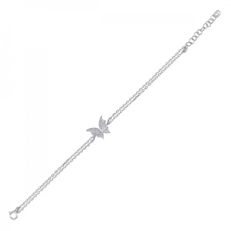 Bratara argint 925 rodiat cu fluturas si zirconii albe - Be Nature BTU0091 [0]