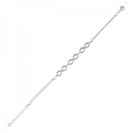 Bratara argint 925 rodiat cu simbolul infinit si zirconii - Infinite You BTU0083 [0]