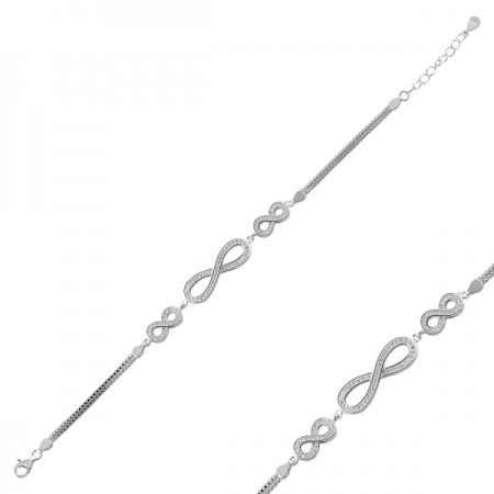 Bratara argint 925 rodiat cu simbolul infinit si zirconii - Infinite You BTU0084 [1]