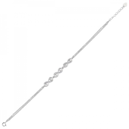 Bratara argint 925 rodiat cu simbolul infinit si zirconii - Infinite You BTU0092 [0]