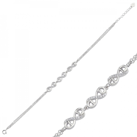 Bratara argint 925 rodiat cu simbolul infinit si zirconii - Infinite You BTU0092 [1]