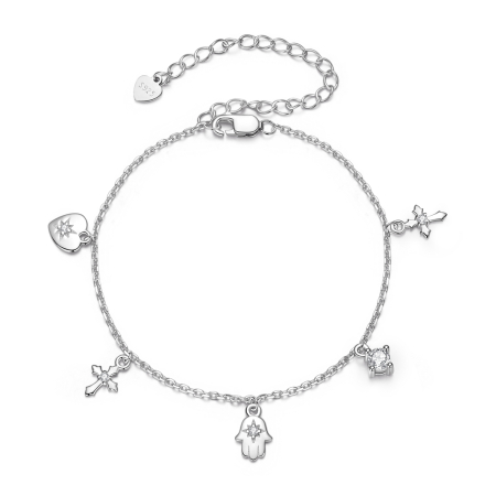 Bratara argint amuleta