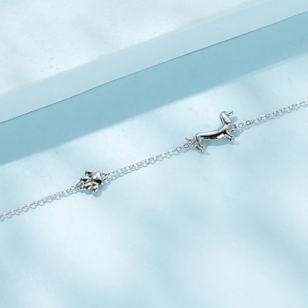 Bratara argint catel si urma labuta [5]