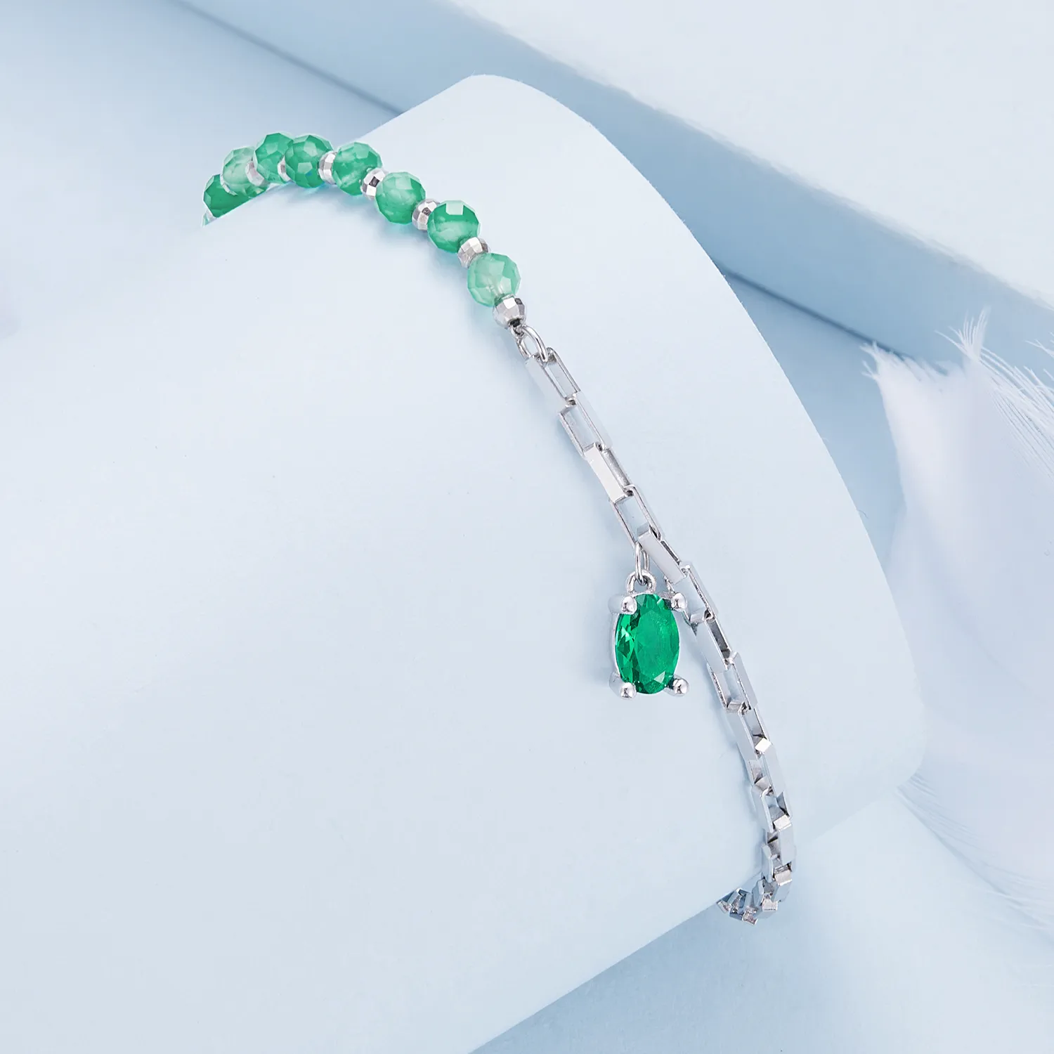 Bratara argint cristal verde [3]