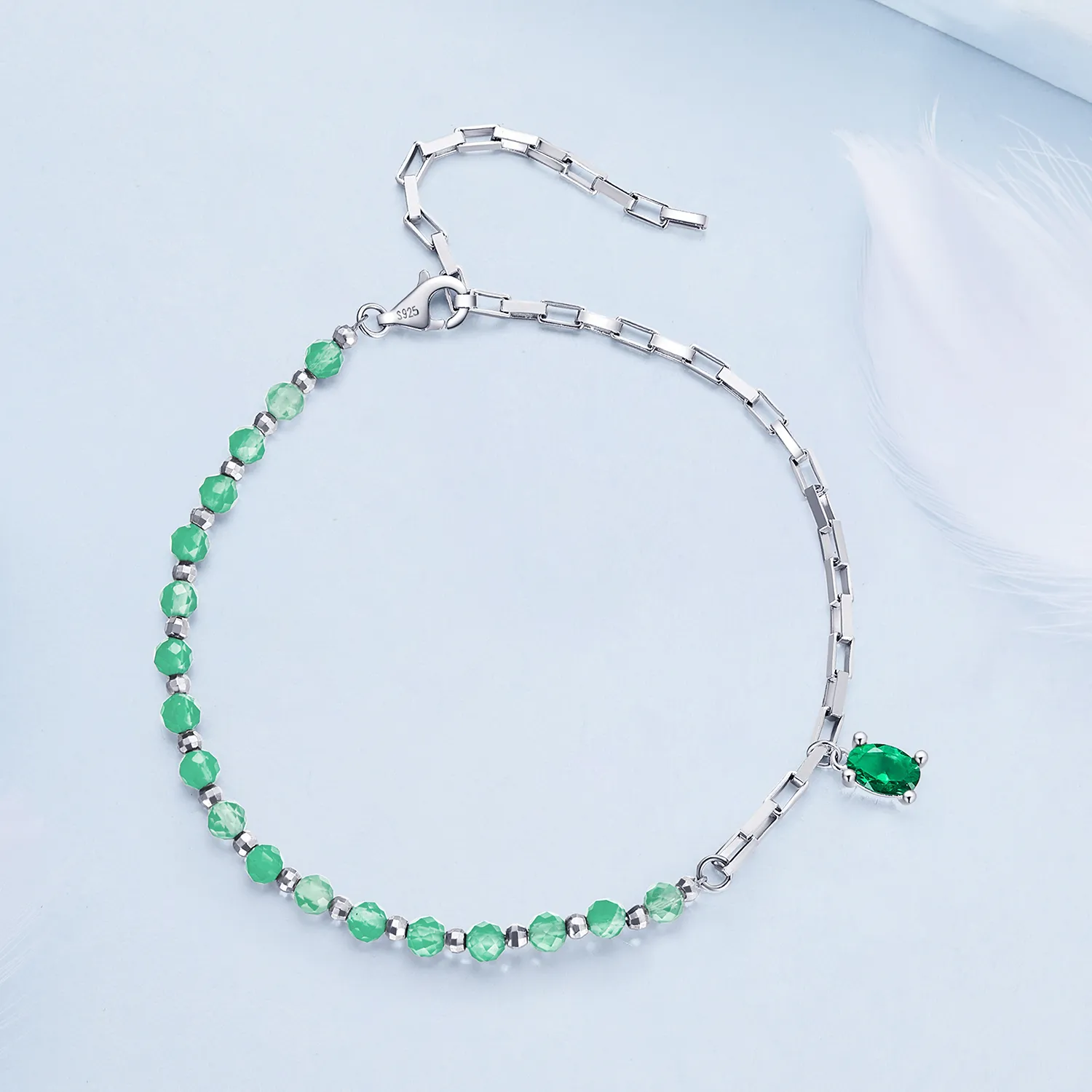 Bratara argint cristal verde [2]