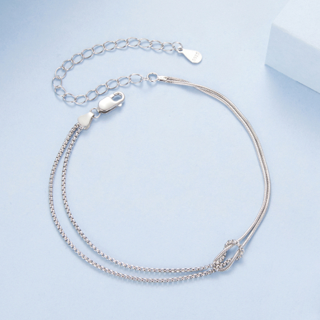 Bratara argint cu 2 lanturi [6]