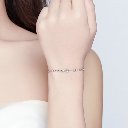 Bratara argint cu floricele si bilute [1]