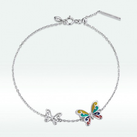 Bratara argint reglabila cu fluturi [14]