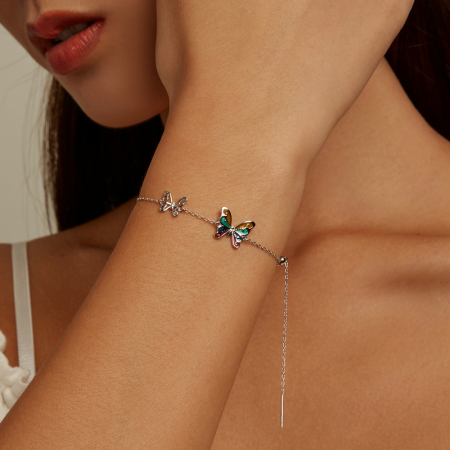 Bratara argint reglabila cu fluturi [5]