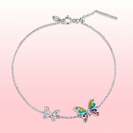 Bratara argint reglabila cu fluturi [15]